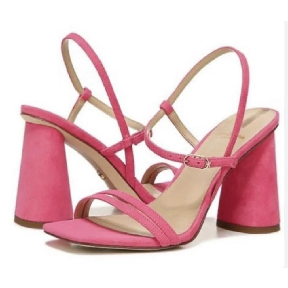 Sam Edelman Heeled Sandals 8.5 Strappy Club Party Y2K Wedding Barbie Pink Kit